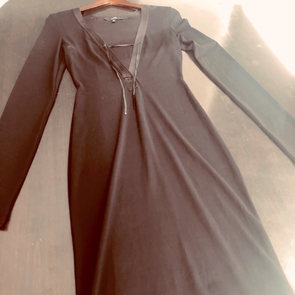 Gucci Brown Matte Jersey Fitted Dress with Satin Trim